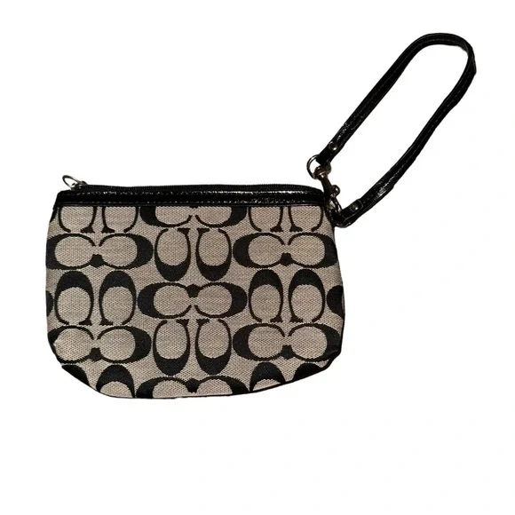 EUC Coach Black And Grey Monogram Wristlet​​​​​​ - Picture 2 of 3